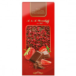 Шоколад молочный с кусочками клубники Demidoff, 80 гр.