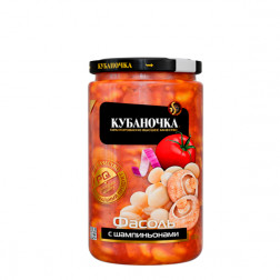 Фасоль «Кубаночка» с шампиньонами 370 гр.