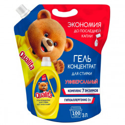 Гель Для стирки QUALITA Универсальный Гипоаллергенный 3 л.