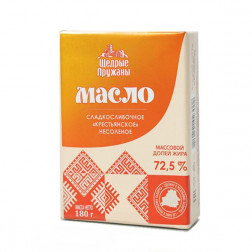 Масло сливочное «Пружаны» 72% 180гр.