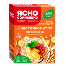 Хлопья Ясно Солнышко «Счастливое утро» банан персик и клубника 270 гр.